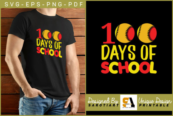 100 Days Softball Graphics for Crafts
