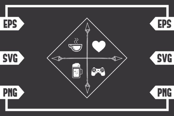 Coffee Heart Beer Gaming Graphics for Crafts