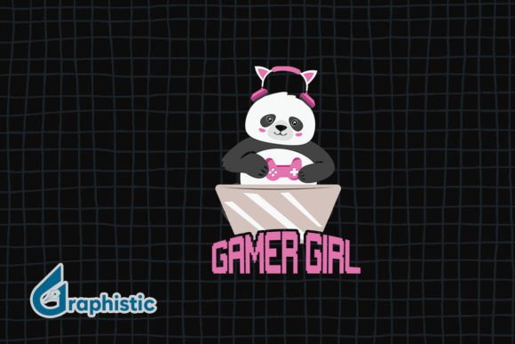 Gamer Girl Panda: Graphics for Crafts