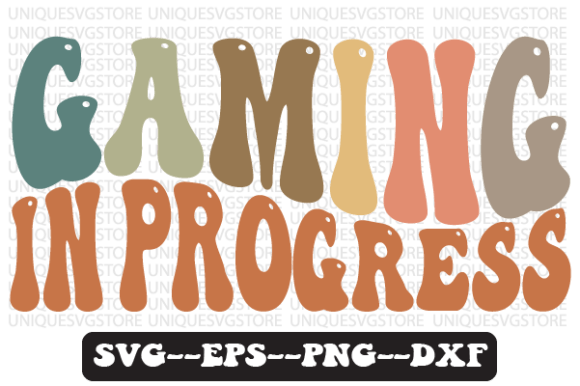 Gaming in Progress Retro Wavy Svg: Graphics for Crafts
