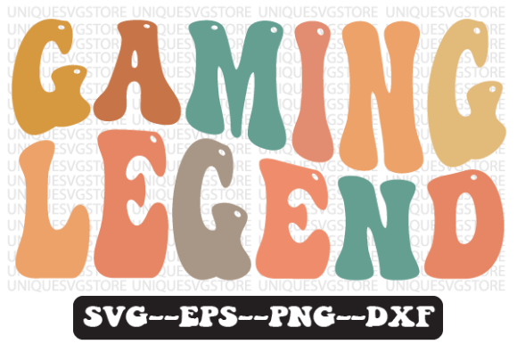 Gaming Legend Retro Wavy SVG: Graphics for Crafts