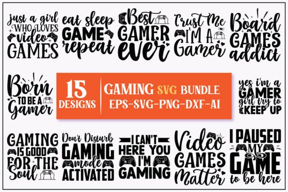 Gaming SVG Bundle for Graphics & Crafts
