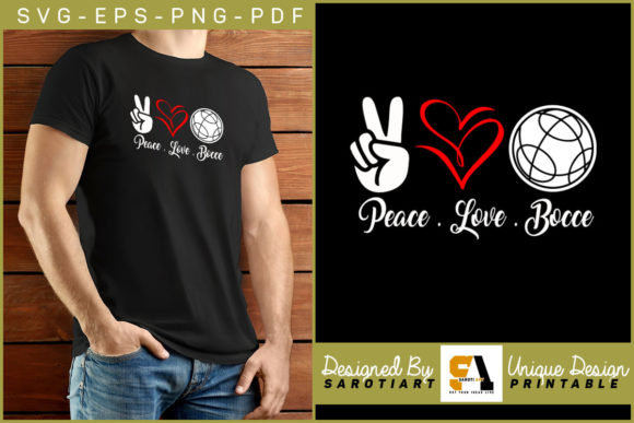 Peace Love Bocce SVG for Crafts & Graphics